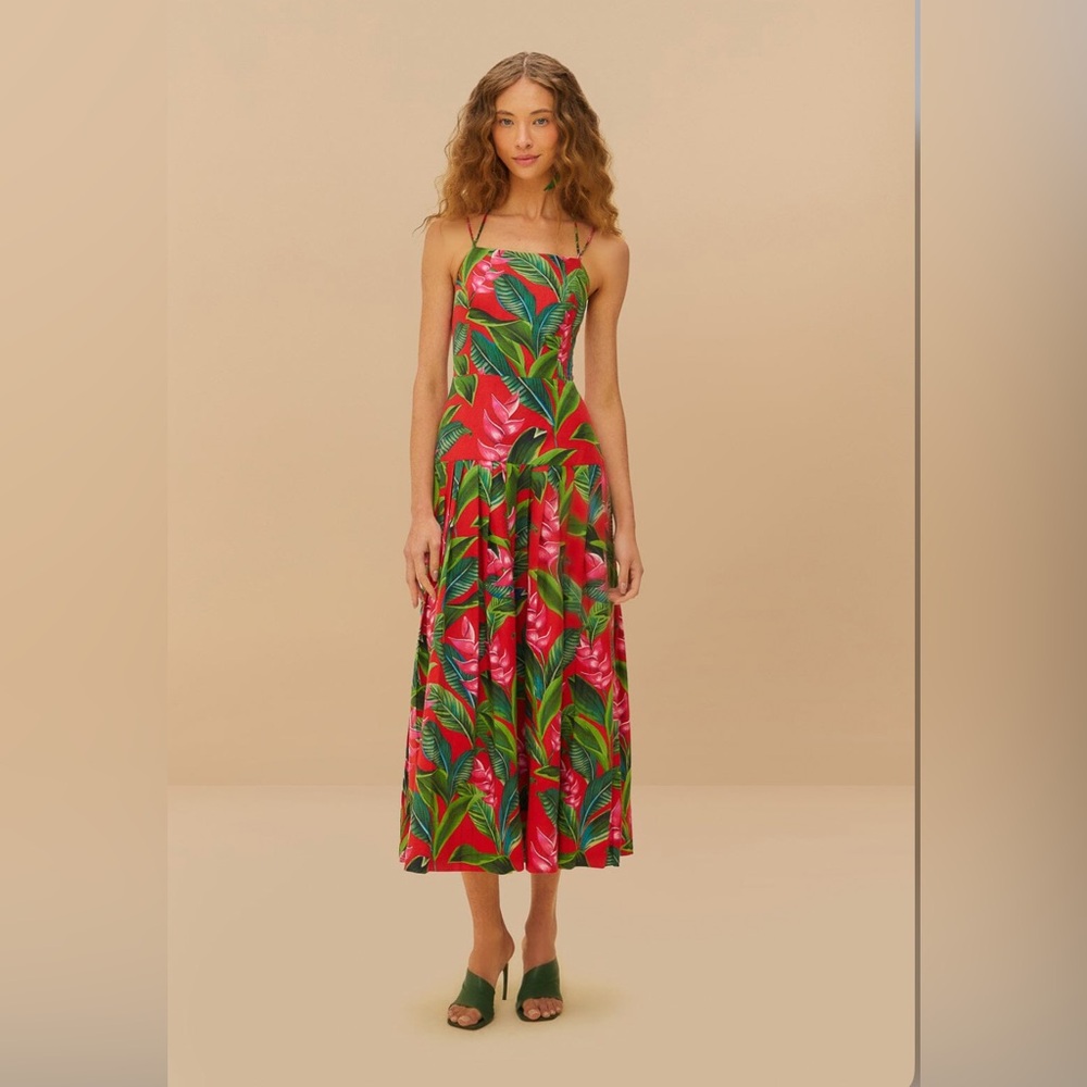 Farm Rio Red Dream Garden Maxi Dress